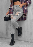Pantaloni din denim skinny z przetarciami Chase Me gri