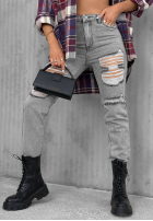 Pantaloni din denim skinny z przetarciami Chase Me gri