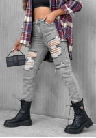Pantaloni din denim skinny z przetarciami Chase Me gri