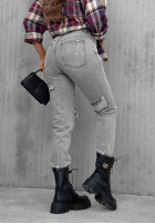 Pantaloni din denim skinny z przetarciami Chase Me gri