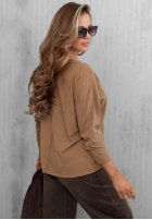 Bluză longsleeve z dekoltem w serek Daily Style burgundowa