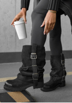 zamszowe Cizme z klamrami Modern Way negre