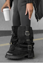zamszowe Cizme z klamrami Modern Way negre