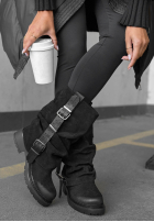 zamszowe Cizme z klamrami Modern Way negre