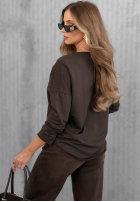 Bluză longsleeve z nadrukiem Golden Rossa burgundowa