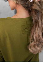 Bluză longsleeve z dekoltem w serek Daily Style burgundowa