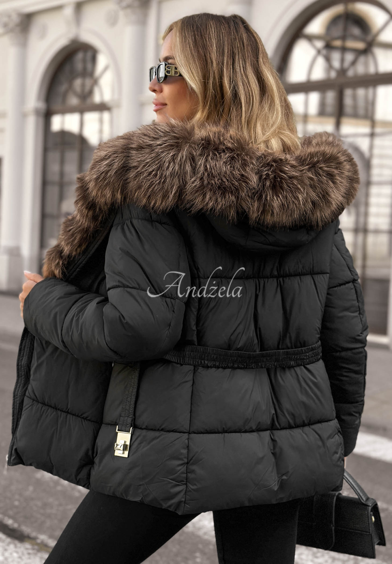 Geacă scurtă matlasată cu blăniță Frost Edge