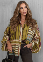 Cămașă oversize w paski Soft Luxury măslinii