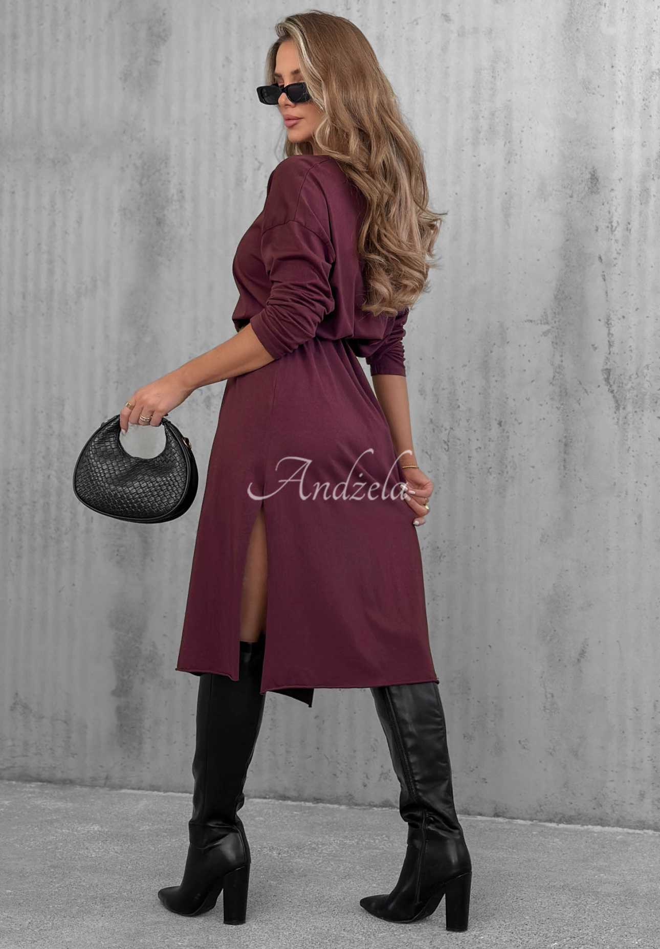 Rochie midi din bumbac cu decolteu în V Daily Style