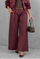 Compleu Geacă bomberka i Pantaloni wide leg Iconic Style burgundowy