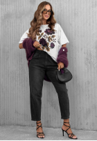 Tricou z nadrukiem Forgotten Roses Alb