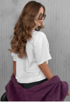 Tricou z nadrukiem Forgotten Roses Alb