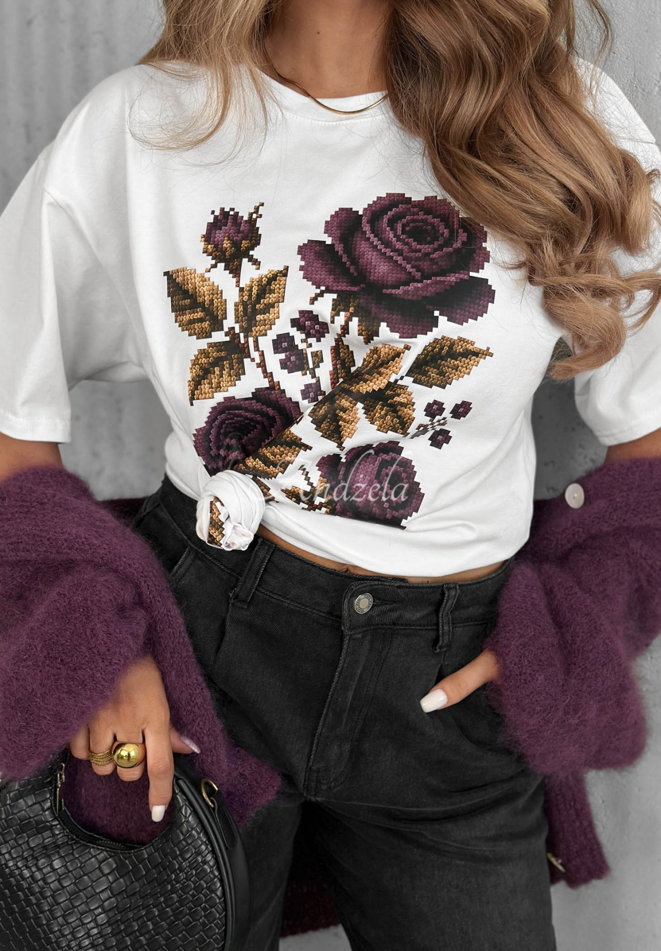 Tricou din bumbac cu imprimeu Forgotten Roses