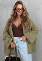 Pulover Cardigan oversize bez zapięcia Candle Nights kaki