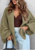 Pulover Cardigan oversize bez zapięcia Candle Nights kaki