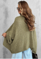 Pulover Cardigan oversize bez zapięcia Candle Nights kaki
