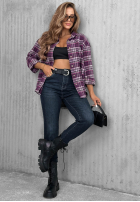 Pantaloni din denim mom fit z paskiem Something Better ciemnogranatowe