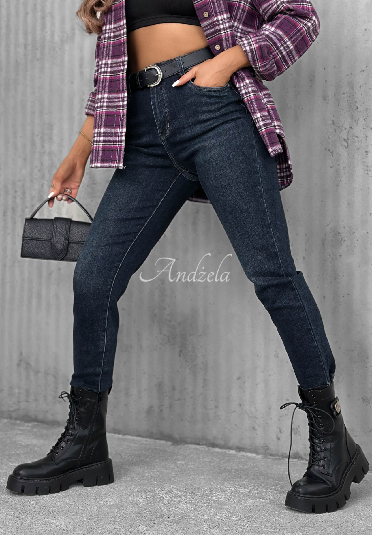 Blugi mom fit cu curea Something Better
