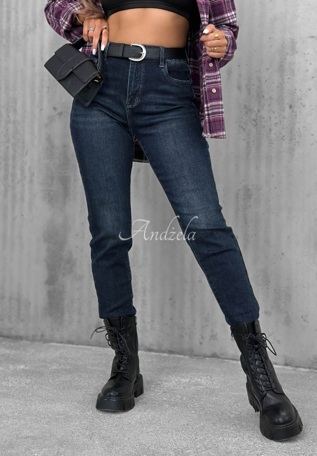 Blugi mom fit cu curea Something Better