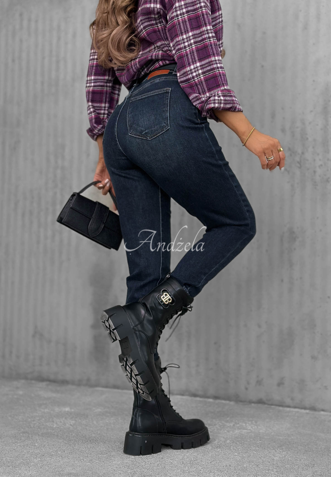 Blugi mom fit cu curea Something Better