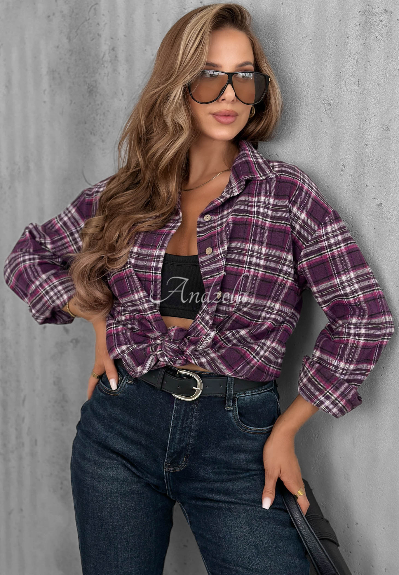 Blugi mom fit cu curea Something Better