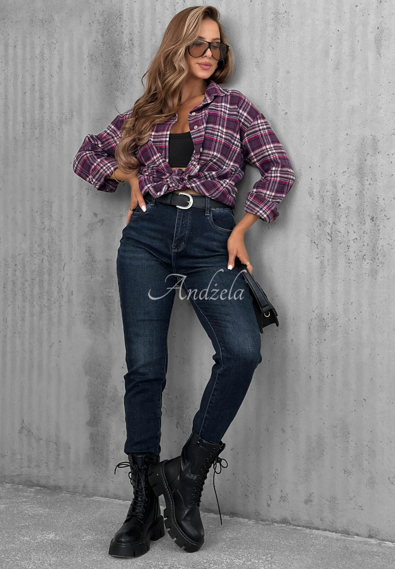 Blugi mom fit cu curea Something Better