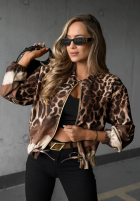 Hanorac bomberka cu model tip panteră Wild Charm bej