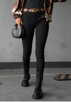 Pantaloni din denim z paskiem All For Me gri închis