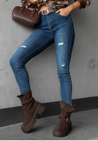 Pantaloni din denim skinny z przetarciami Just A Little albastre