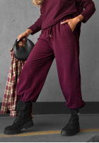 Pantaloni dresowe z gumką taliei Simple Day burgundowe