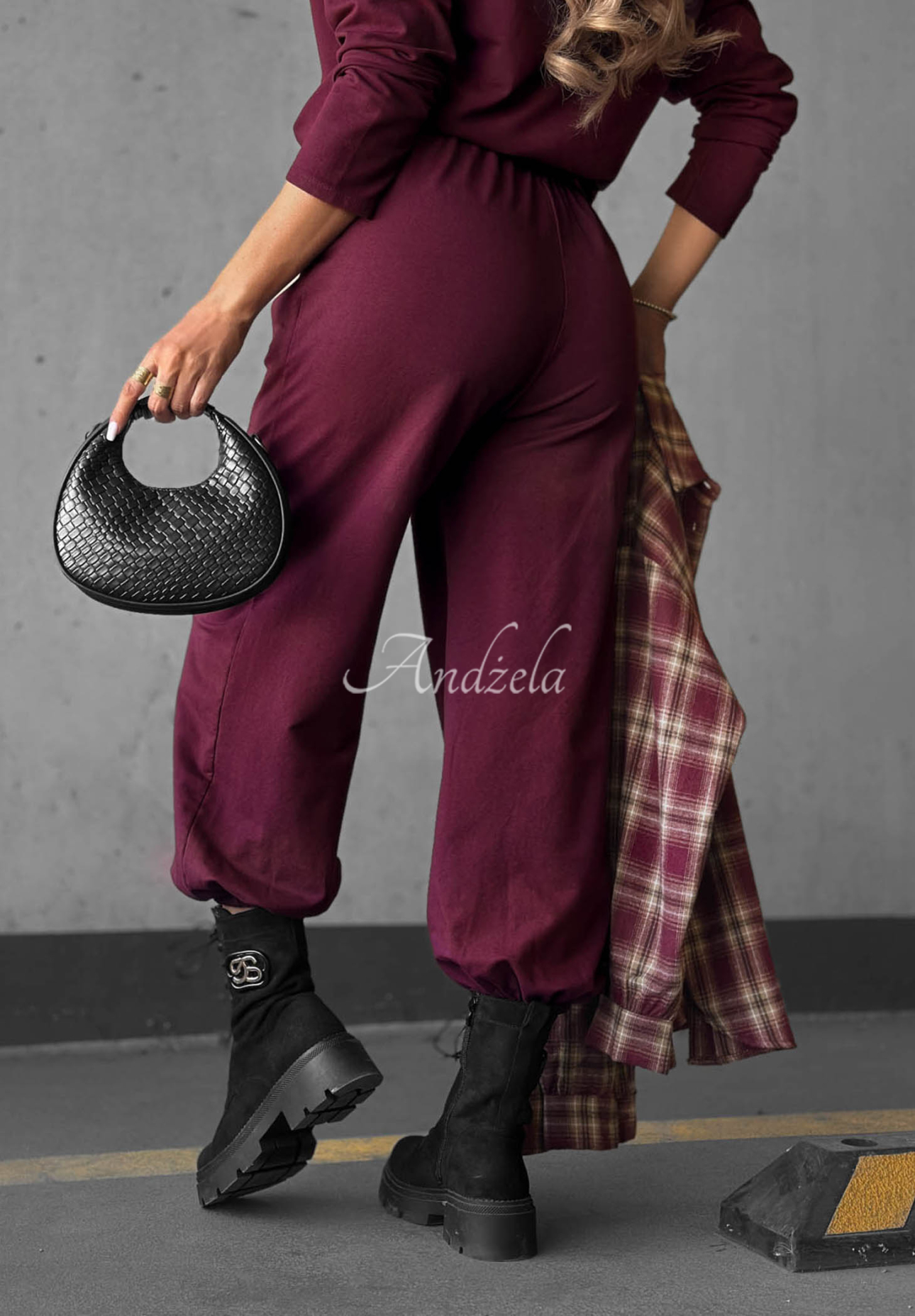 Pantaloni de trening din bumbac cu bandă elastică în talie Simple Day