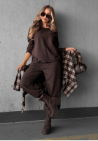 Pantaloni dresowe z gumką taliei Simple Day burgundowe