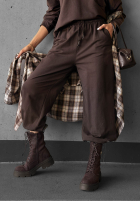 Pantaloni dresowe z gumką taliei Simple Day burgundowe