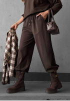 Pantaloni dresowe z gumką taliei Simple Day burgundowe