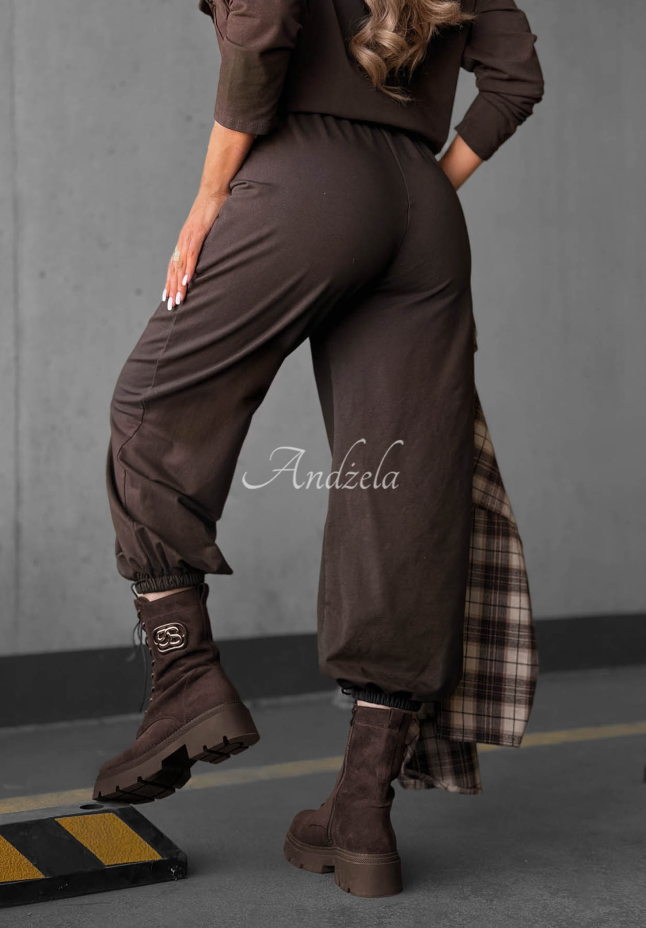Pantaloni de trening din bumbac cu bandă elastică în talie Simple Day