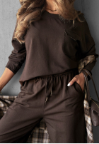 Bluză longsleeve z kieszenią Soft Mood burgundowa