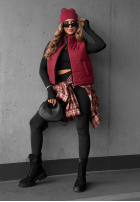 Pikowana Vestă Autumn Touch burgundowa