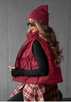 Pikowana Vestă Autumn Touch burgundowa