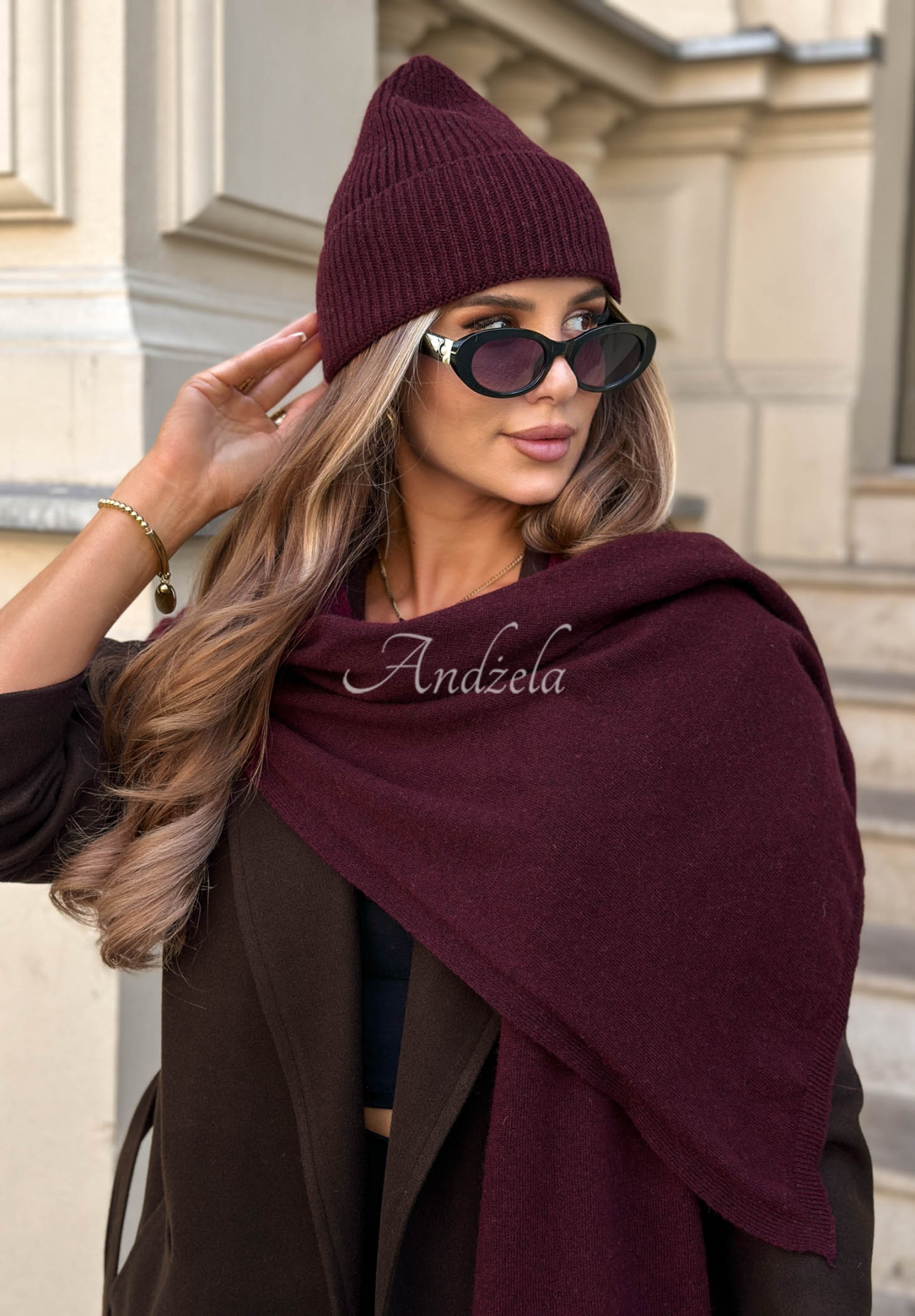 Set căciulă și fular cu lână și cașmir Arctic Romance