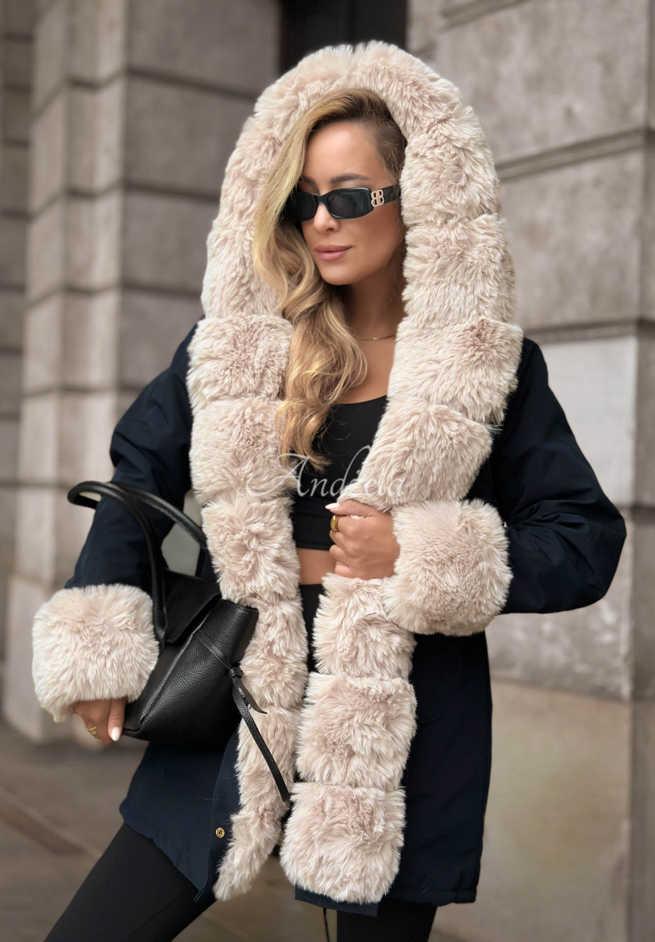 Geacă parka Stay Warm cu blană