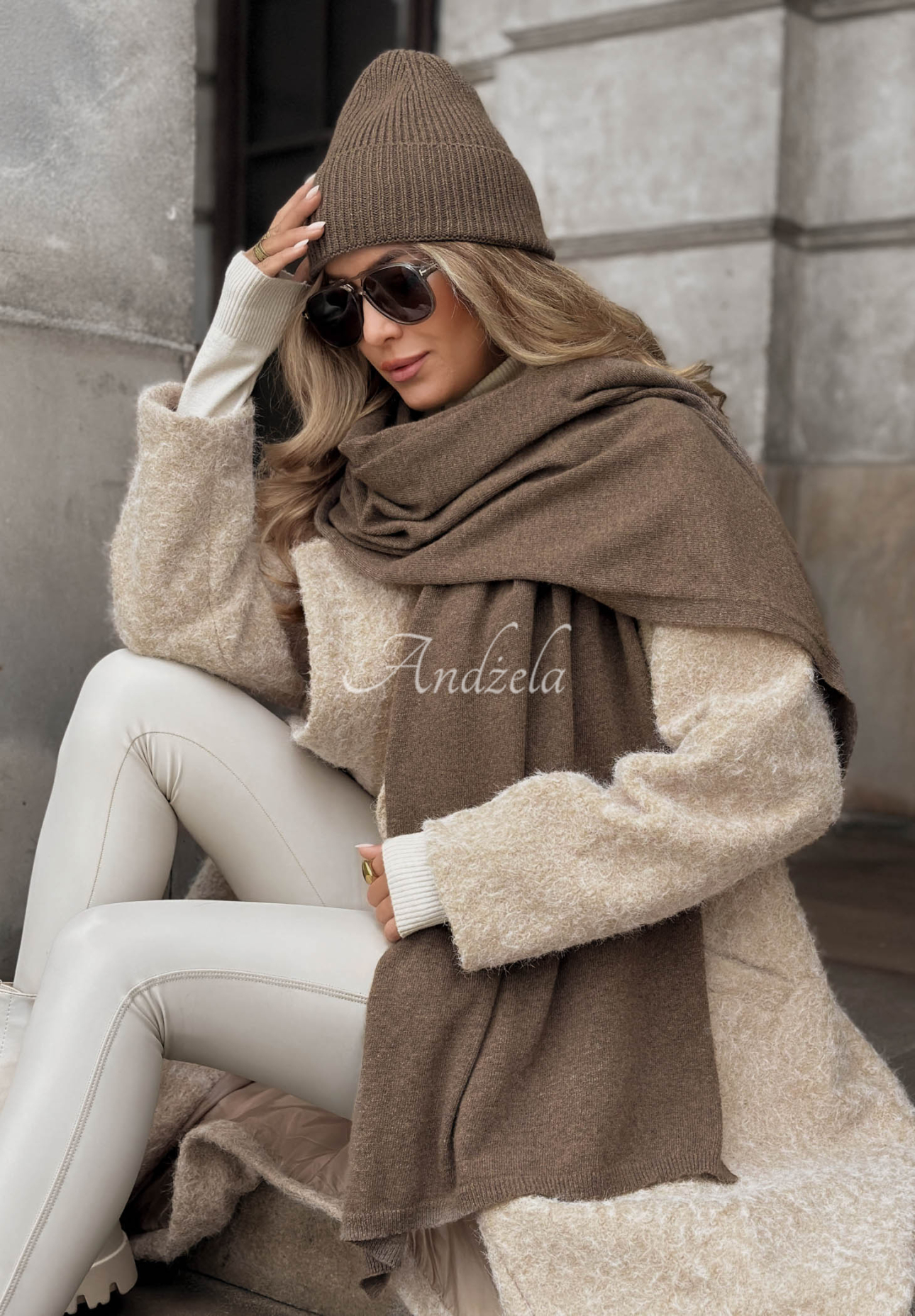 Set căciulă și fular cu lână și cașmir Arctic Romance