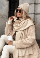Compleu Căciulă i szalik z kaszmirem Arctic Romance mokka