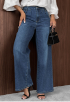 Pantaloni din denim wide leg Second Thoughts albastre