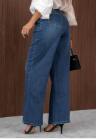 Pantaloni din denim wide leg Second Thoughts albastre