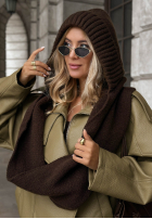 Fular circular balaclava z wiązaniem Frosty Charm ecru
