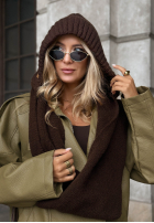 Fular circular balaclava z wiązaniem Frosty Charm ecru