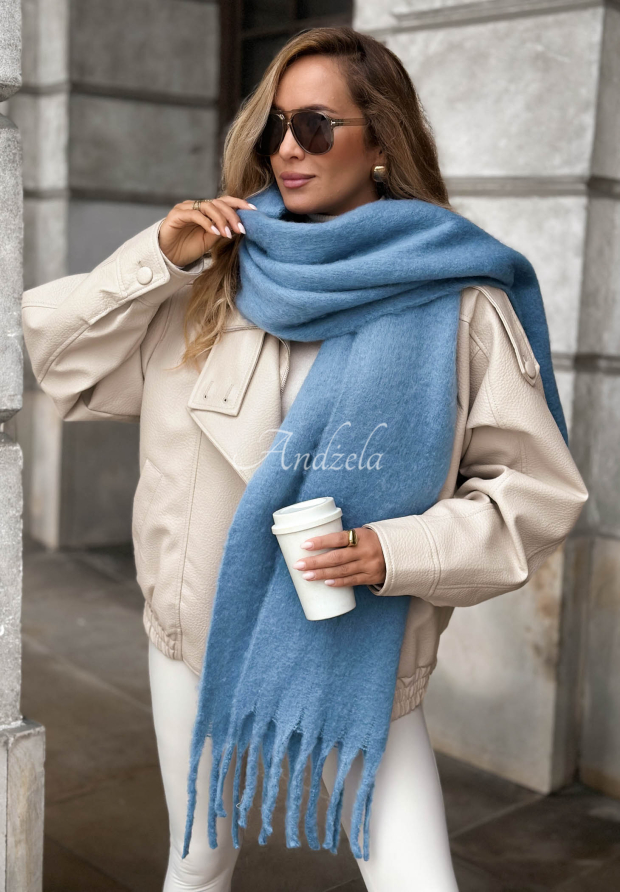 Fular moale cu franjuri Snow Darling