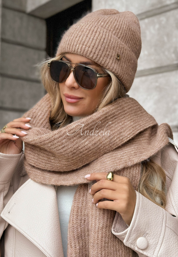 Căciulă cu l&acirc;nă merino și mohair Snowfall Charm