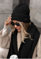 Căciulă z wełną merino Snowfall Charm negru