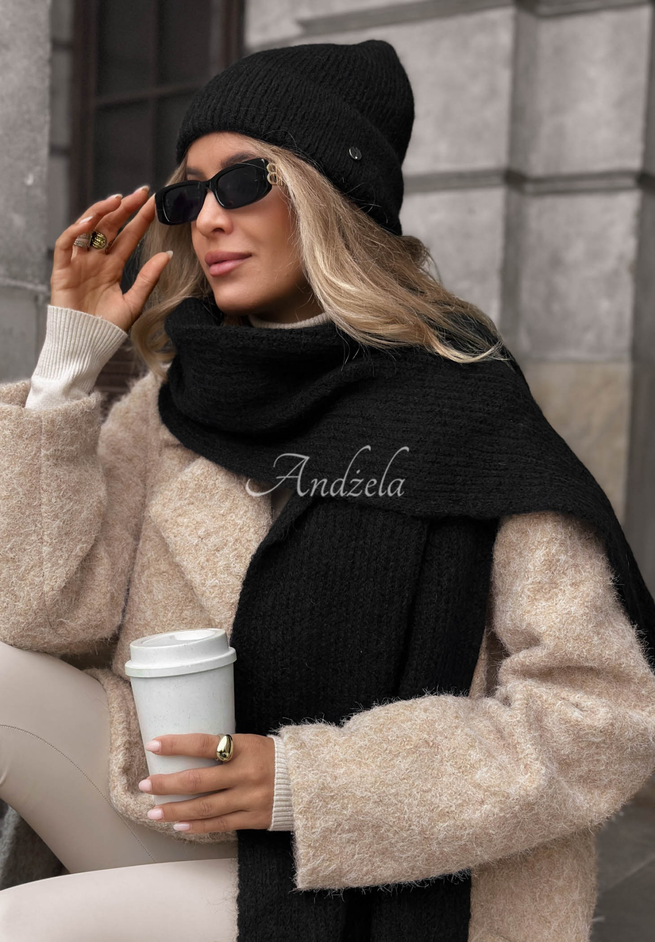 Fular cu lână merino și mohair Snowfall Charm